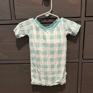 Little Sleepies Aqua Plaid Short Sleeve Tee